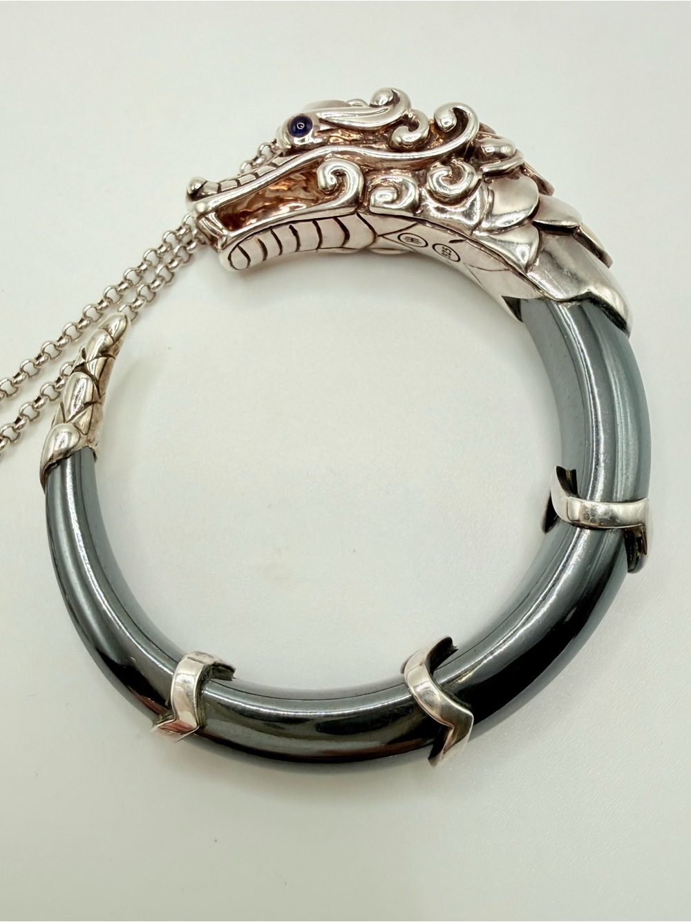 John Hardy Signed Legends Naga Dragon Pendant 2 in 36" Sterling Silver Necklace